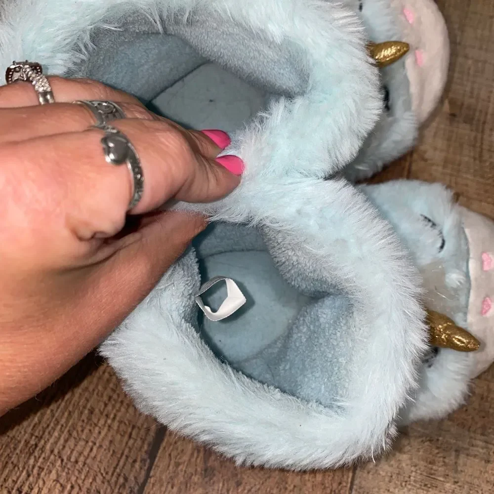 Wonder Nation Little Girl & Big Girl Unicorn Slipper, Sizes 13/1